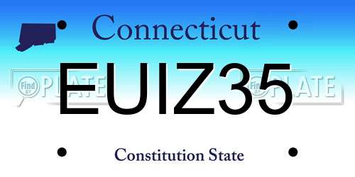 EUIZ35 Connecticut License Plate