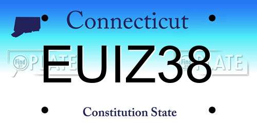 EUIZ38 Connecticut License Plate