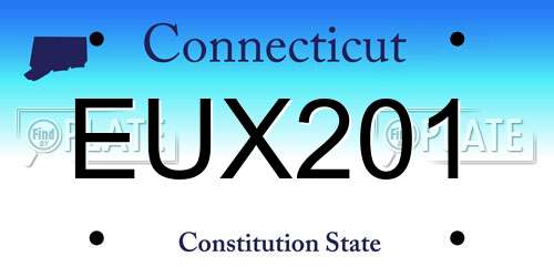 EUX201 Connecticut License Plate