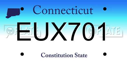 EUX701 Connecticut License Plate