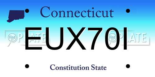 EUX70I Connecticut License Plate