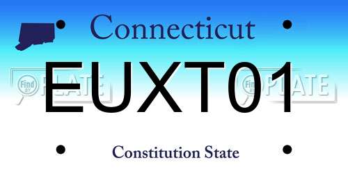 EUXT01 Connecticut License Plate