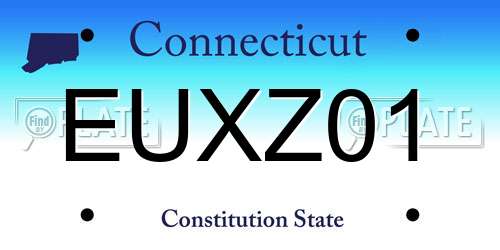 EUXZ01 Connecticut License Plate