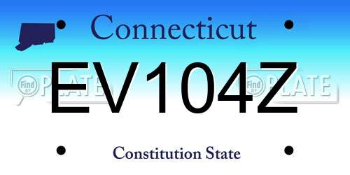 EV104Z Connecticut License Plate