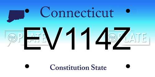 EV114Z Connecticut License Plate