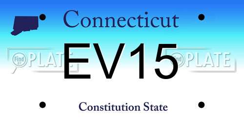 EV15 Connecticut License Plate