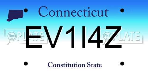 EV1I4Z Connecticut License Plate