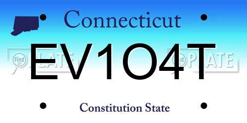 EV1O4T Connecticut License Plate