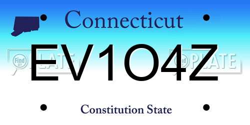 EV1O4Z Connecticut License Plate