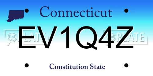 EV1Q4Z Connecticut License Plate