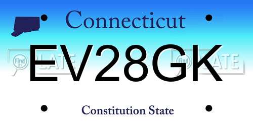 EV28GK Connecticut License Plate