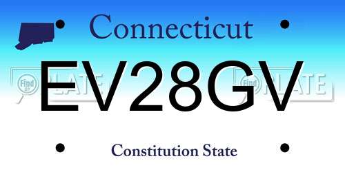 EV28GV Connecticut License Plate