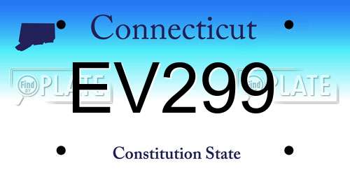 EV299 Connecticut License Plate