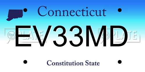 EV33MD Connecticut License Plate