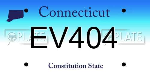 EV404 Connecticut License Plate