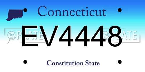 EV4448 Connecticut License Plate