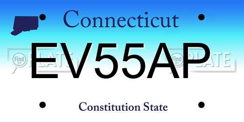 EV55AP Connecticut License Plate