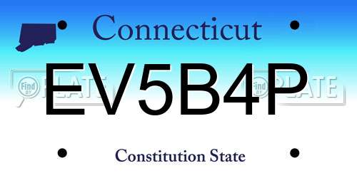 EV5B4P Connecticut License Plate