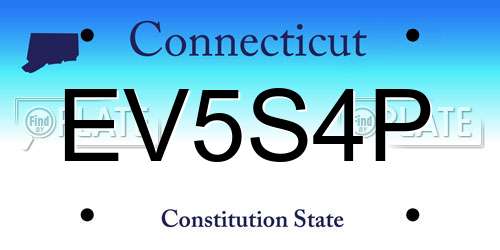 EV5S4P Connecticut License Plate