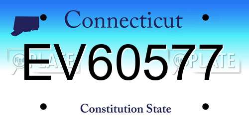 EV60577 Connecticut License Plate