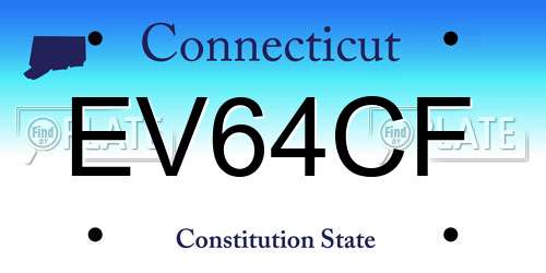 EV64CF Connecticut License Plate
