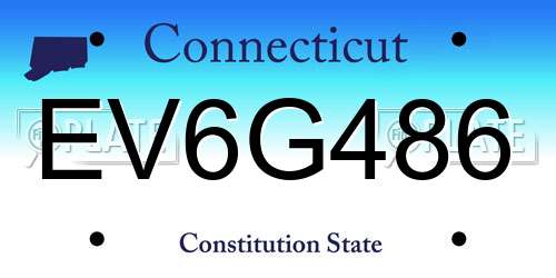 EV6G486 Connecticut License Plate