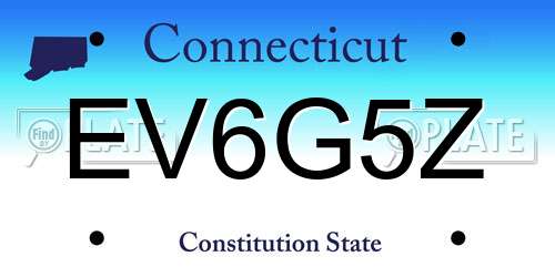 EV6G5Z Connecticut License Plate