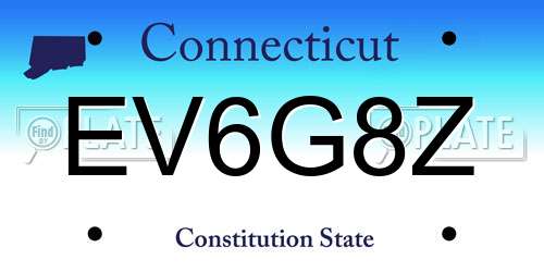 EV6G8Z Connecticut License Plate