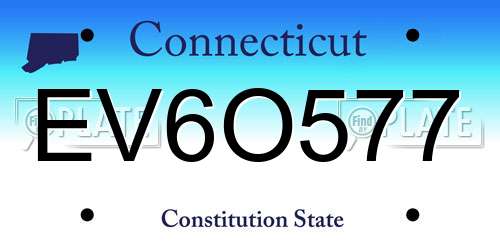 EV6O577 Connecticut License Plate