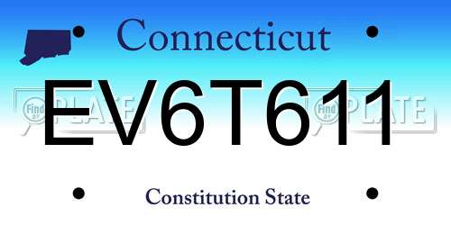 EV6T611 Connecticut License Plate