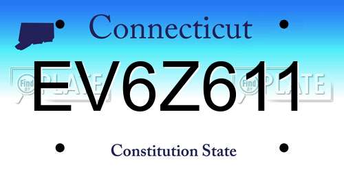 EV6Z611 Connecticut License Plate