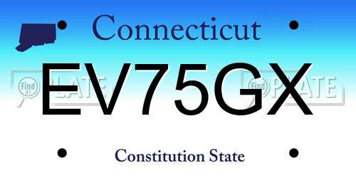 EV75GX Connecticut License Plate