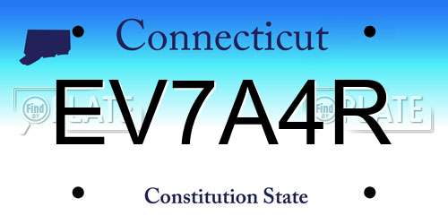EV7A4R Connecticut License Plate