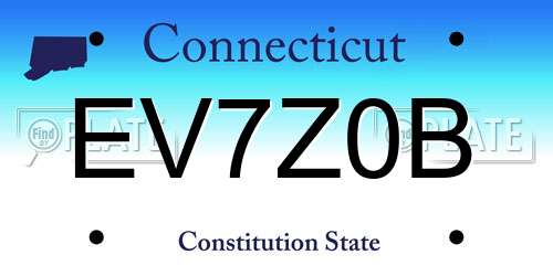 EV7Z0B Connecticut License Plate