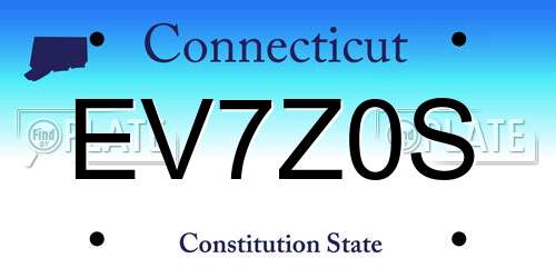 EV7Z0S Connecticut License Plate