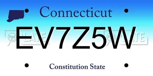 EV7Z5W Connecticut License Plate