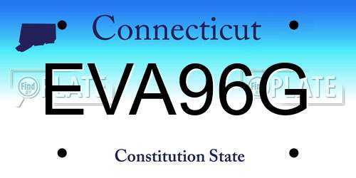EVA96G Connecticut License Plate