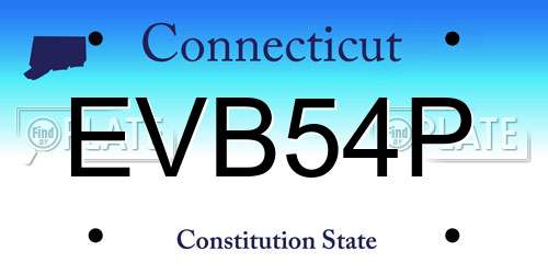 EVB54P Connecticut License Plate
