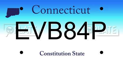 EVB84P Connecticut License Plate