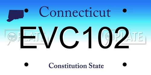 EVC102 Connecticut License Plate