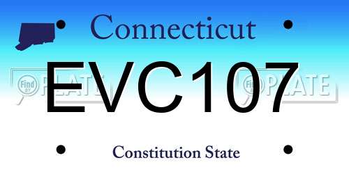 EVC107 Connecticut License Plate