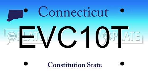 EVC10T Connecticut License Plate