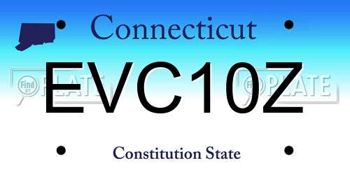 EVC10Z Connecticut License Plate