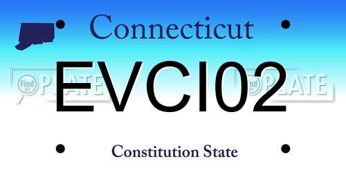 EVCI02 Connecticut License Plate