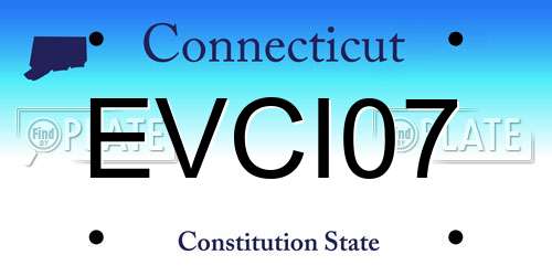 EVCI07 Connecticut License Plate