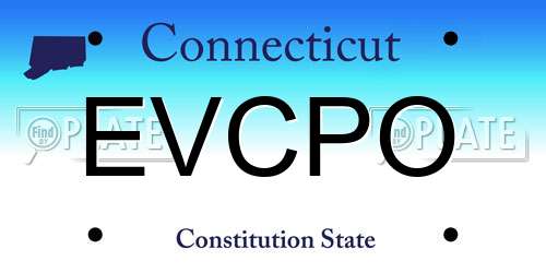 EVCPO Connecticut License Plate