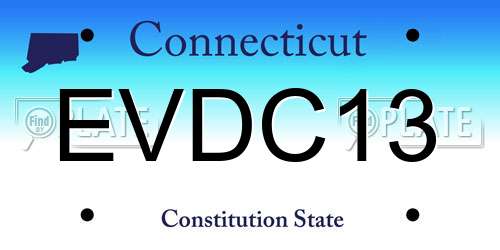 EVDC13 Connecticut License Plate