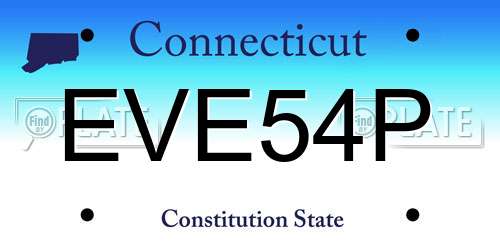 EVE54P Connecticut License Plate