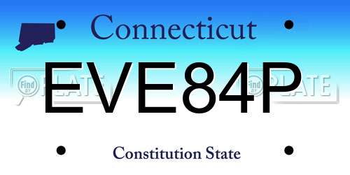 EVE84P Connecticut License Plate