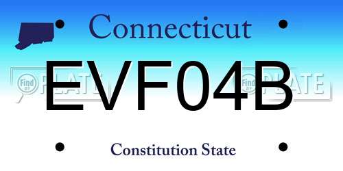 EVF04B Connecticut License Plate